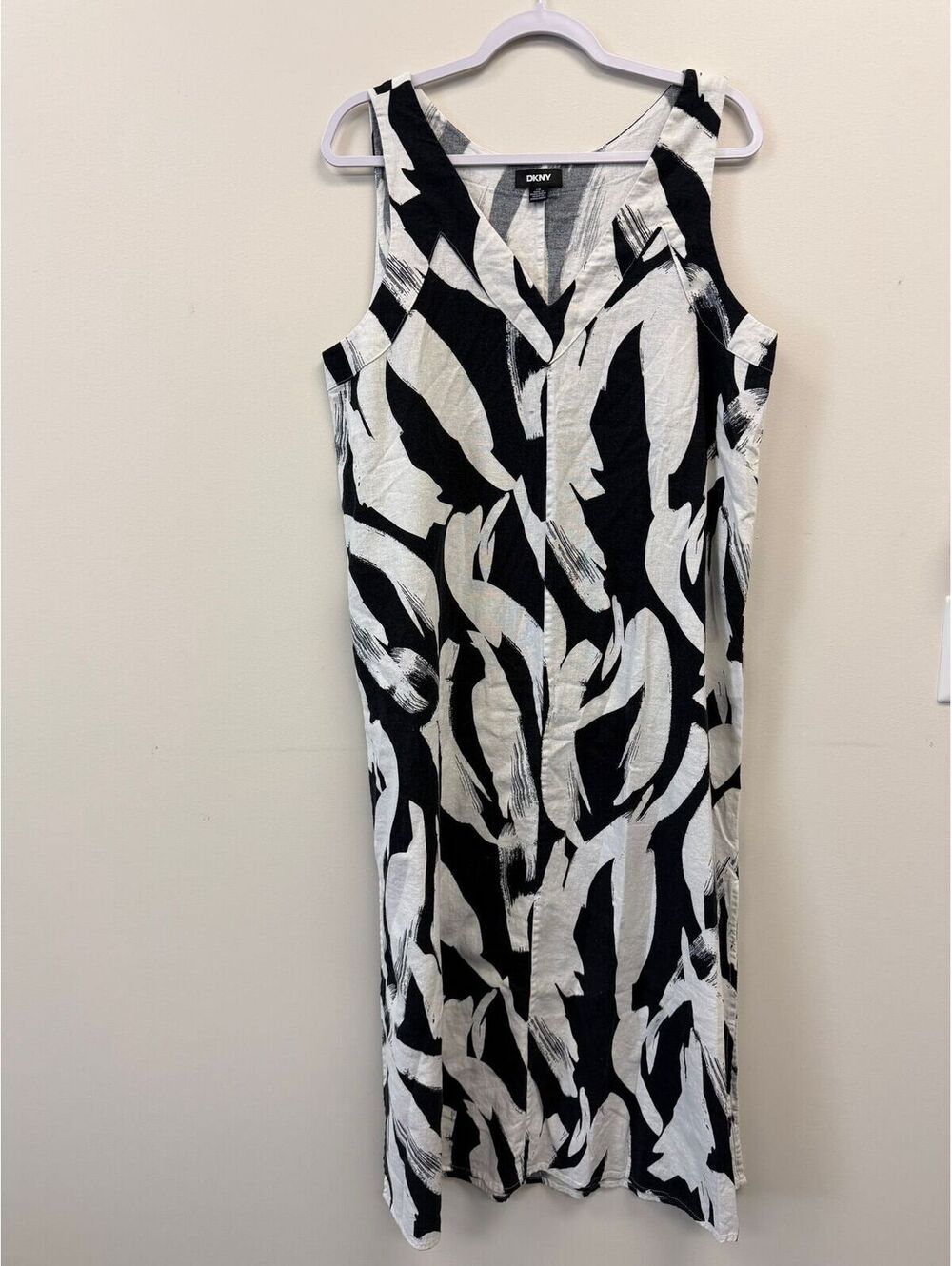 DKNY Linen Midi Dress Medium 8/10